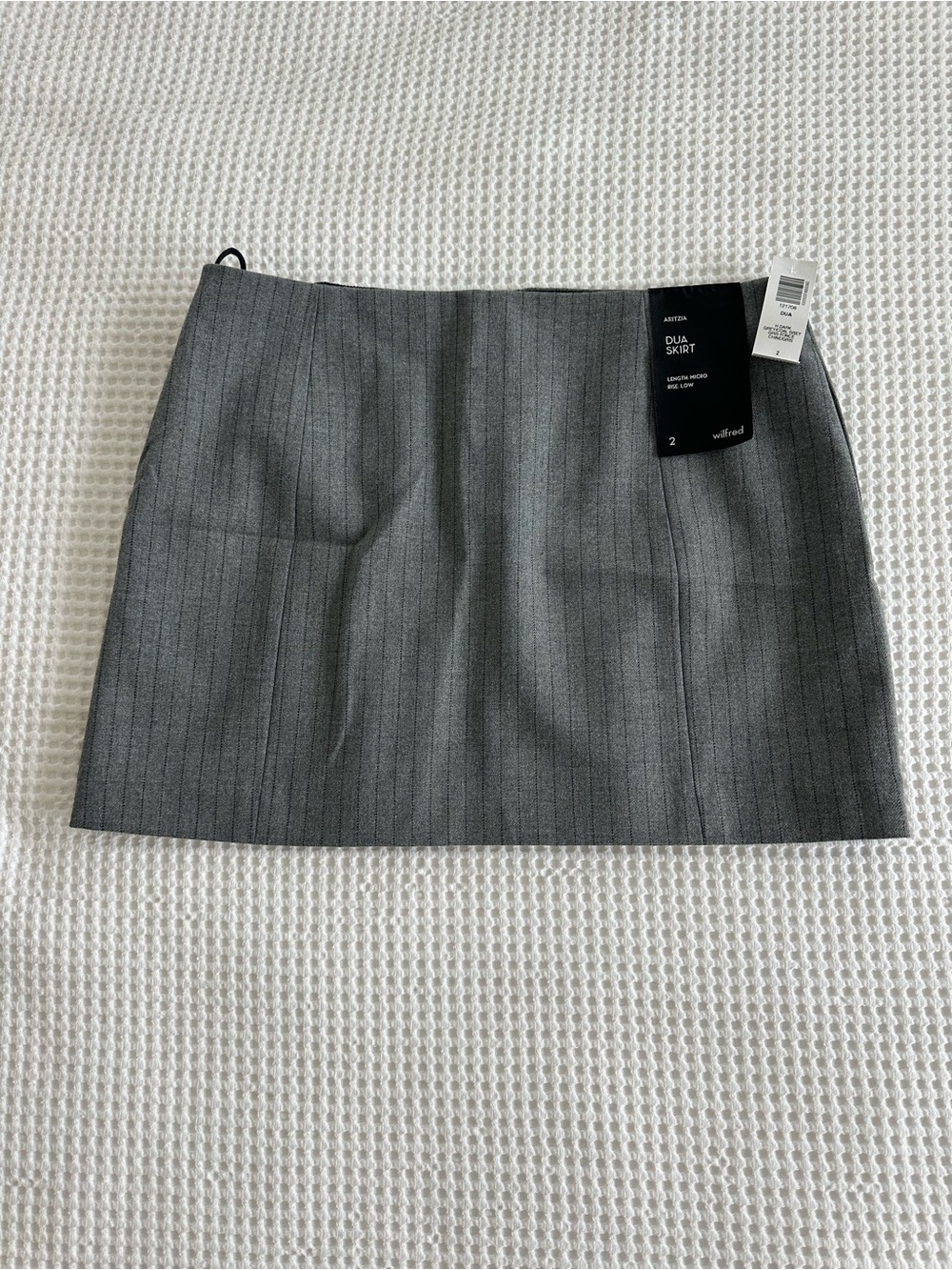 Wilfred Gray Pinstripe A-Line Mini Skirt